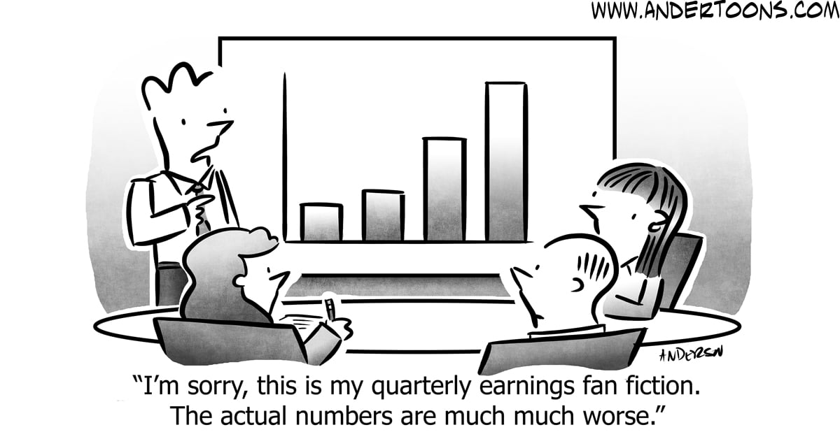 quarterly earnings cartoon