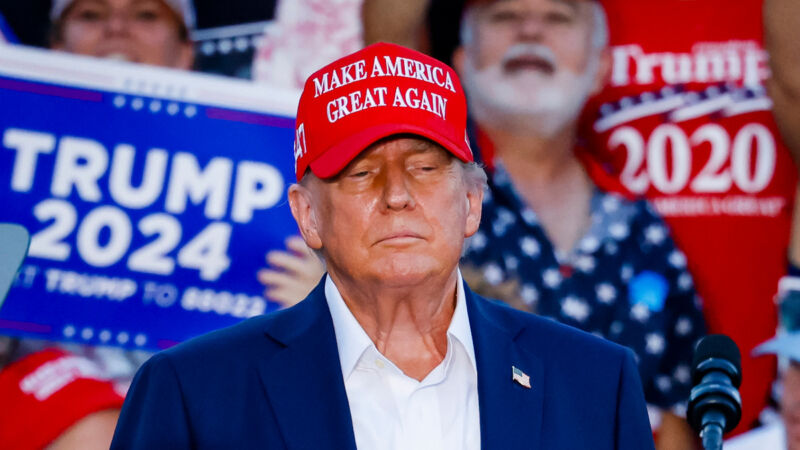 Former US President Donald Trump during a campaign event at Trump National Doral Golf Club in Miami, Florida, US, on Tuesday, July 9, 2024.